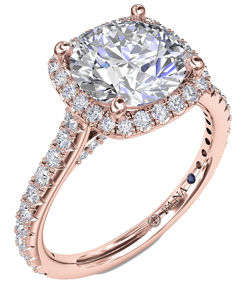 Fana Jewelry 14k rose gold diamond engagement ring MRSP Starting at $3,125 800.433.0012 fanajewelry.com
