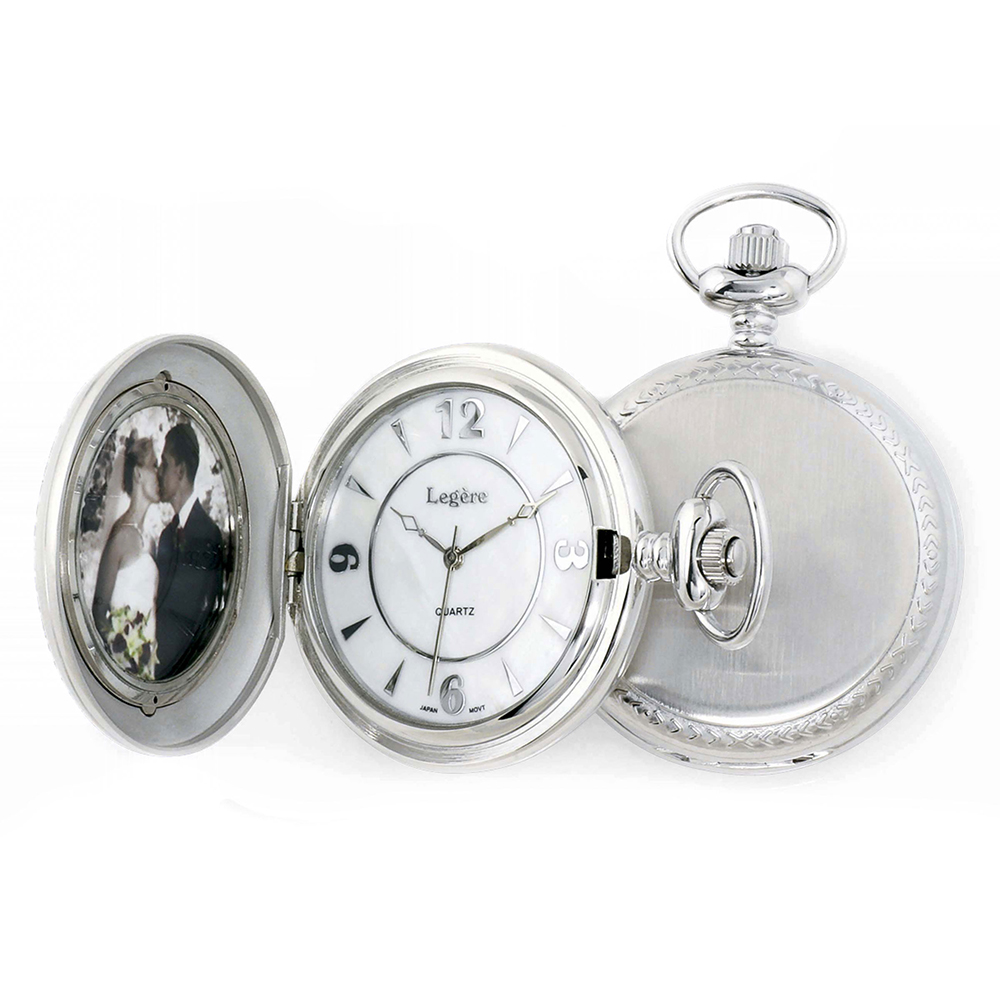 Legere / Kelly Waters Rhodium finish photo pocket watch MSRP $110 800.647.7017 kellywaters.com