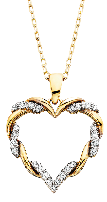 Berco Yellow gold diamond ribbon pendant  MSRP $780 800.621.0668 Bercojewelry.com