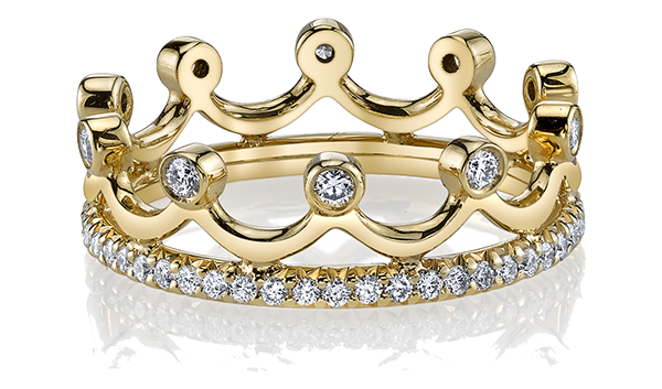 Erica Courtney Princess crown ring with diamonds  MSRP $5400 310.597.3887 ericacourtney.com