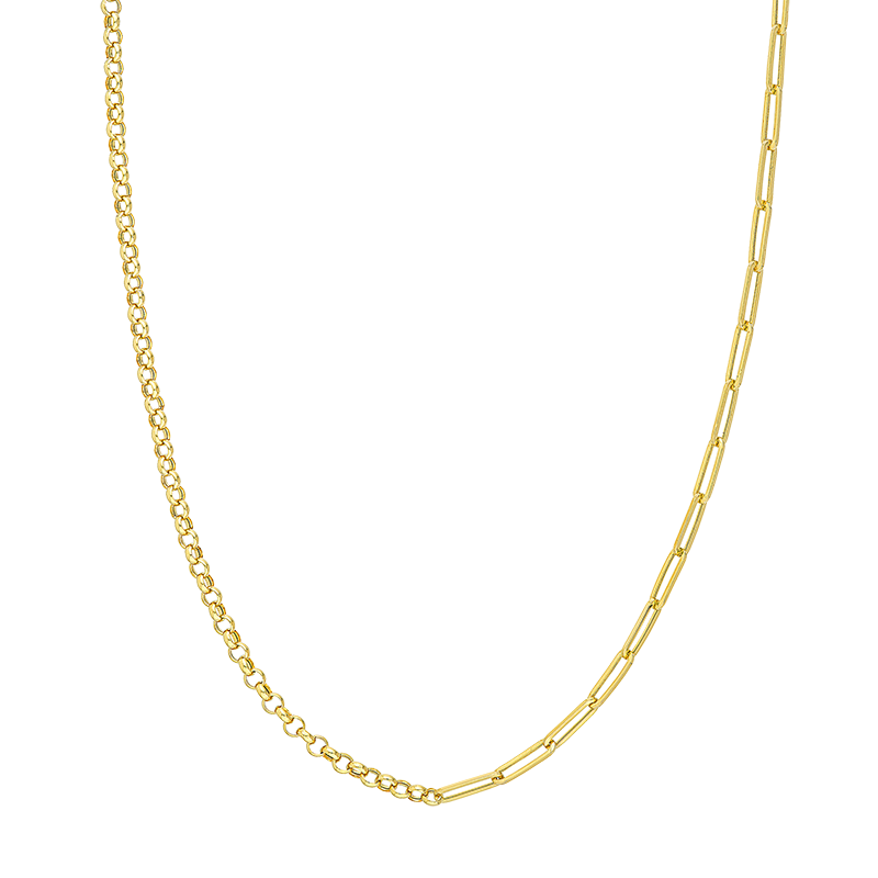 Midas Chain 50/50 14k Rolo and paper clip necklace MSRP $1,145 201.244.1150 midaschain.com