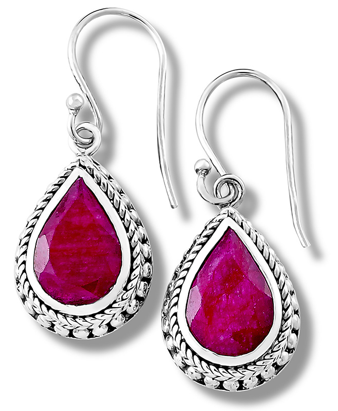 Samuel B Sterling teardrop ruby earrings MSRP $149 516.466.1826 wholesale.samuelb.com