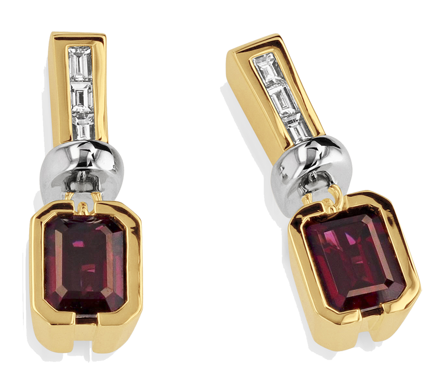 John Atencio Rhodolite garnet and diamond dangle MSRP $4995 720.445.5292 johnatencio.com