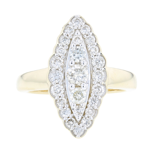 Aiya 14K yellow gold marquise cluster diamond ring MSRP $3499 AiyaDesigns.com 888.427.8886