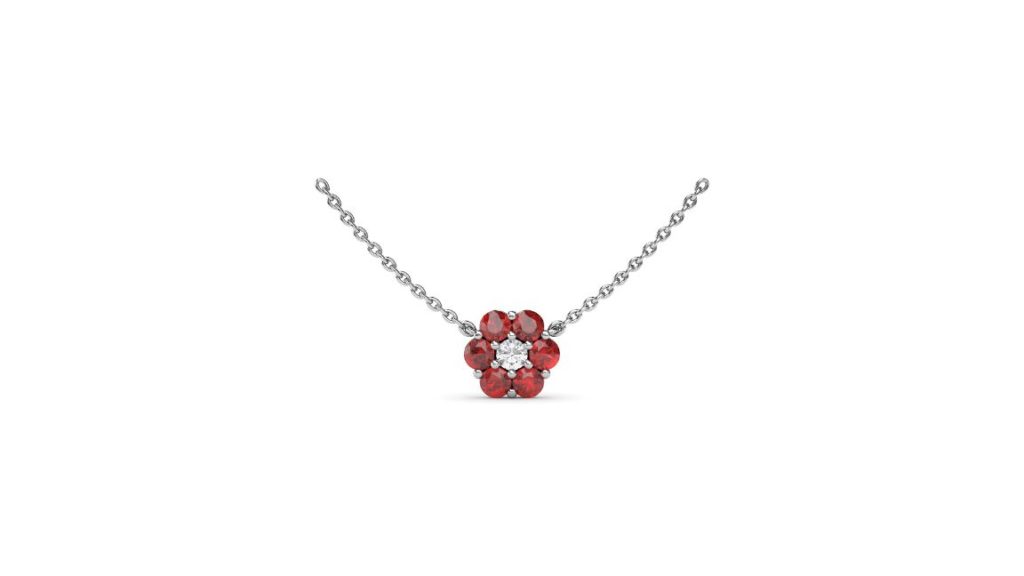 Fana Jewelry Floral ruby and diamond necklace MSRP $3300 fannajewelry.com 800.433.0012