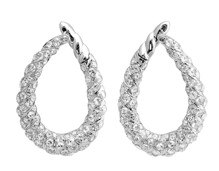 Jye’s International 18kt white earrings with 4.38cttw diamonds MSRP $15,000 JYESCorp.com 415.621.8880