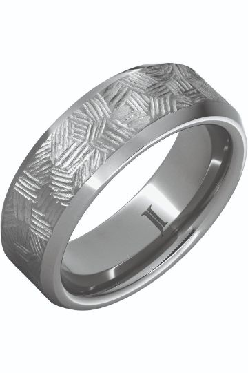 Jewelry Innovations Innovations Rugged Tungsten™ with abstract design laser engraving jewelryinnovations.com MSRP $153 800.872.6840