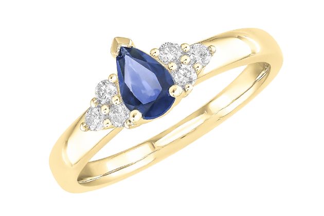 Legend Jewelry 14k Yellow gold sapphire & diamond accent ring MSRP $949 legendjewelry.com 866.607.3098