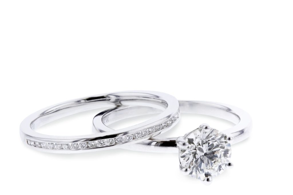 Rare & Forever Rose solitaire bridal set in 14k white gold Price Available Upon Request rareandforever.com 877.620.1333