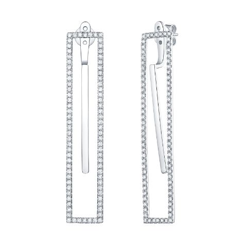 Smiling Rocks 14K white gold 1.38ctw Skyline Earrings in lab grown diamonds MSRP $3249 smilingrocks.com