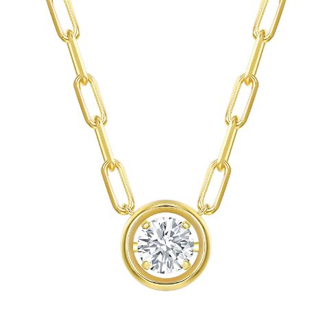Smiling Rocks 14K Yellow gold 1.00ctw frame necklace in lab grown diamonds MSRP $4575 smilingrocks.com