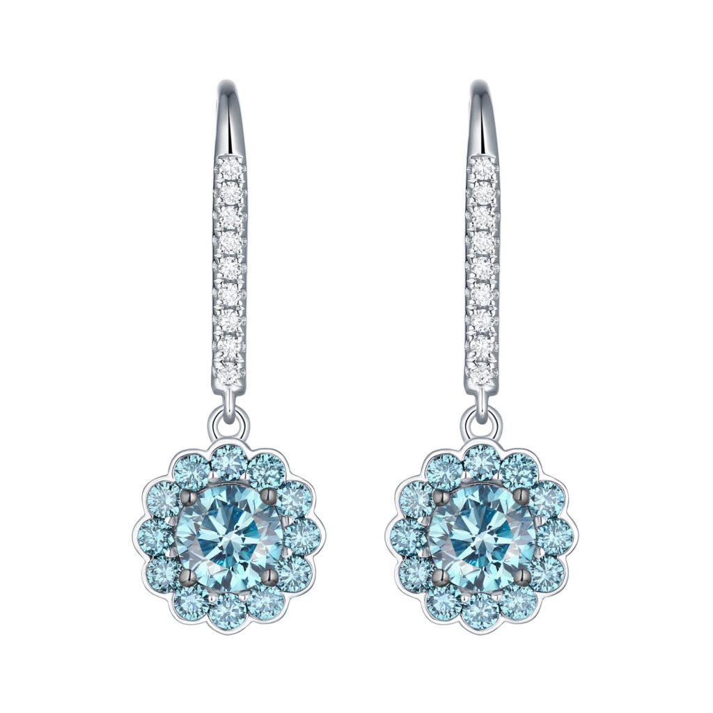 Smiling Rocks 14K White gold 1.78ctw blush blue earring with lab grown blue diamond MSRP $5200 smilingrocks.com 212.596.4163